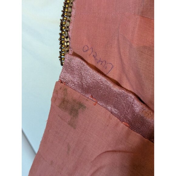 Pink & Cream Embroidered Lehenga Choli Set With Beaded Details & Tie-Back Design - Picture 5 of 8